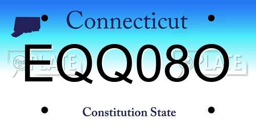 EQQ08O Connecticut License Plate