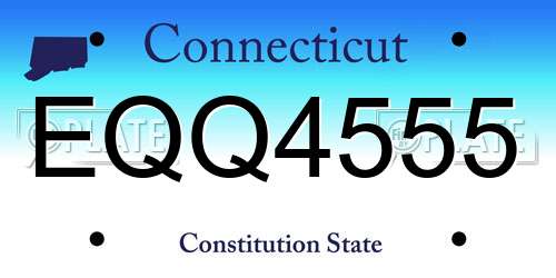 EQQ4555 Connecticut License Plate