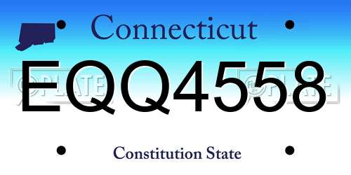 EQQ4558 Connecticut License Plate