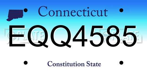 EQQ4585 Connecticut License Plate