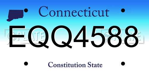 EQQ4588 Connecticut License Plate