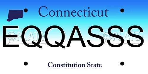 EQQASSS Connecticut License Plate