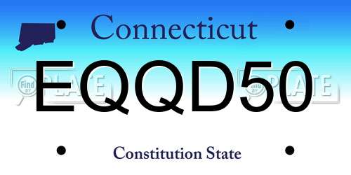 EQQD50 Connecticut License Plate