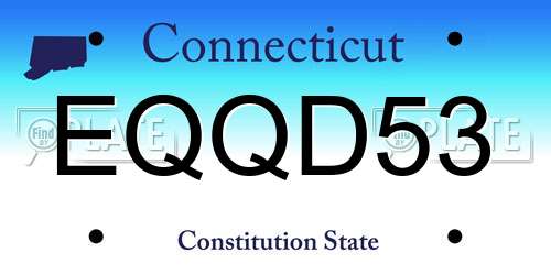 EQQD53 Connecticut License Plate