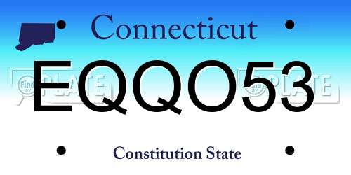 EQQO53 Connecticut License Plate