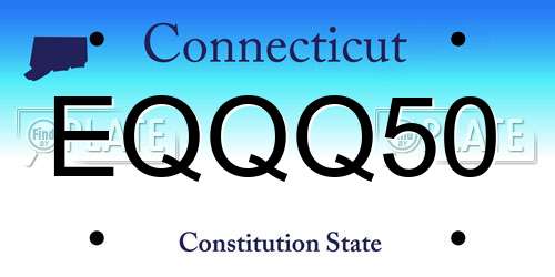 EQQQ50 Connecticut License Plate