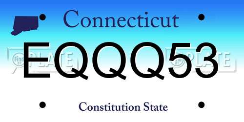 EQQQ53 Connecticut License Plate