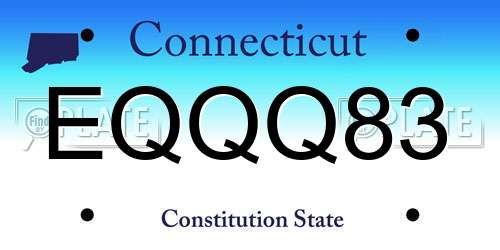EQQQ83 Connecticut License Plate