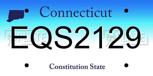 EQS2129 Connecticut License Plate
