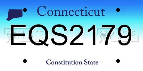 EQS2179 Connecticut License Plate