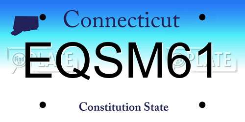 EQSM61 Connecticut License Plate