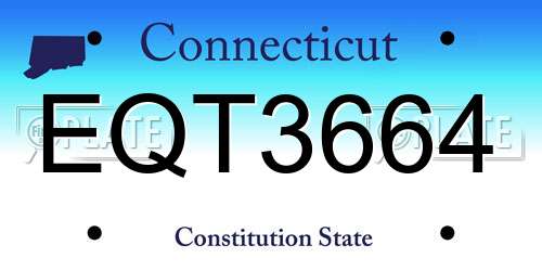 EQT3664 Connecticut License Plate