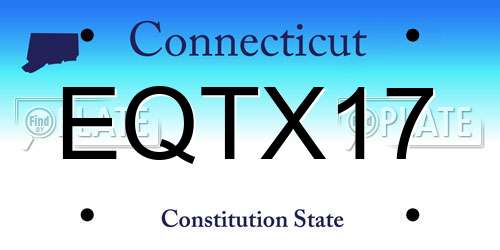 EQTX17 Connecticut License Plate