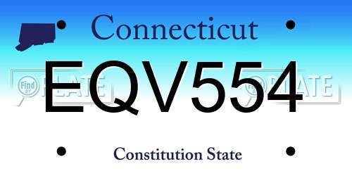 EQV554 Connecticut License Plate