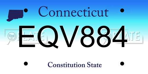 EQV884 Connecticut License Plate