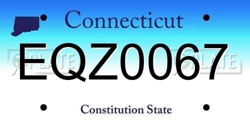 EQZ0067 Connecticut License Plate