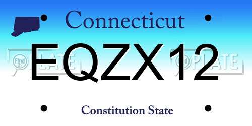 EQZX12 Connecticut License Plate