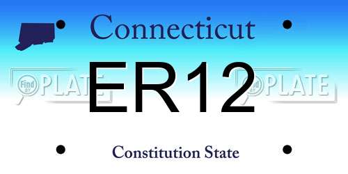 ER12 Connecticut License Plate