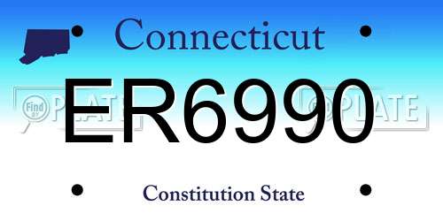 ER6990 Connecticut License Plate
