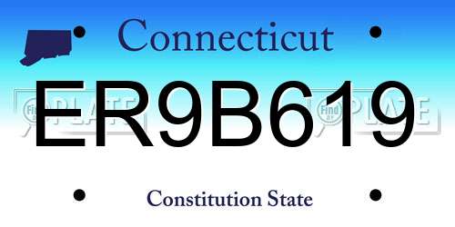 ER9B619 Connecticut License Plate