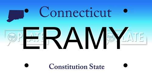 ERAMY Connecticut License Plate