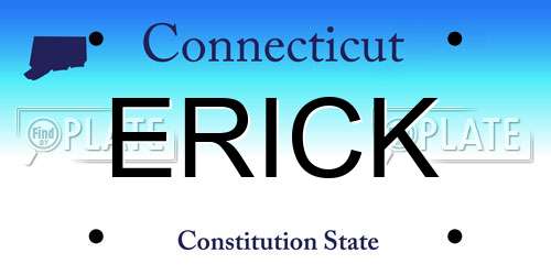 ERICK Connecticut License Plate