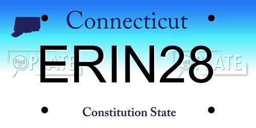 ERIN28 Connecticut License Plate