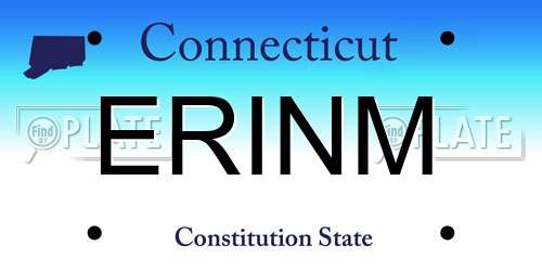 ERINM Connecticut License Plate