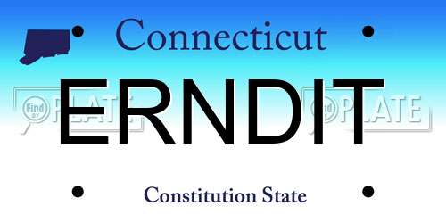 ERNDIT Connecticut License Plate