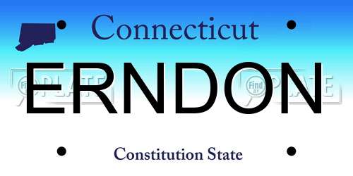 ERNDON Connecticut License Plate