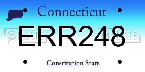ERR248 Connecticut License Plate