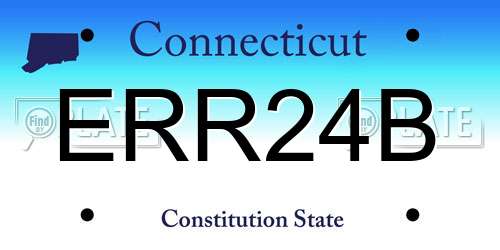 ERR24B Connecticut License Plate