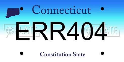 ERR404 Connecticut License Plate