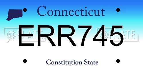 ERR745 Connecticut License Plate
