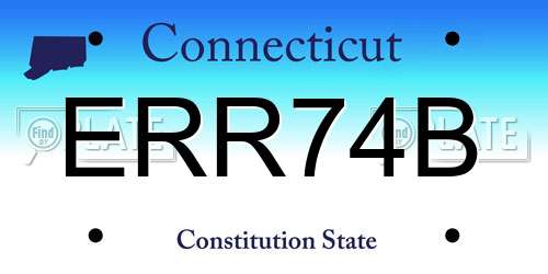 ERR74B Connecticut License Plate