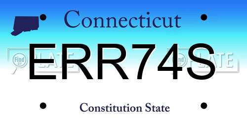 ERR74S Connecticut License Plate