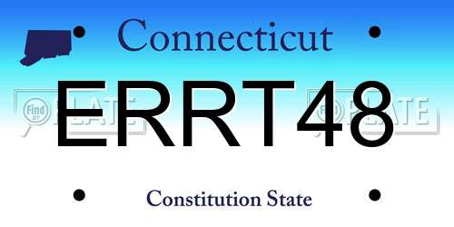 ERRT48 Connecticut License Plate