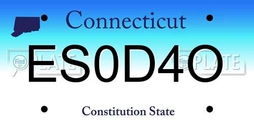 ES0D4O Connecticut License Plate