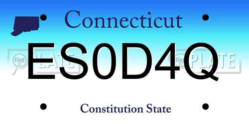 ES0D4Q Connecticut License Plate