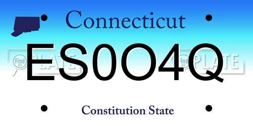 ES0O4Q Connecticut License Plate