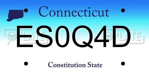 ES0Q4D Connecticut License Plate