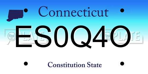 ES0Q4O Connecticut License Plate