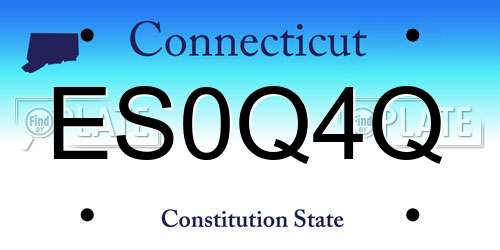 ES0Q4Q Connecticut License Plate