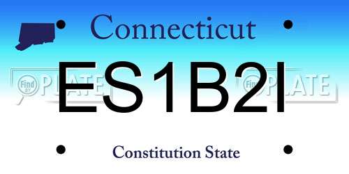 ES1B2I Connecticut License Plate