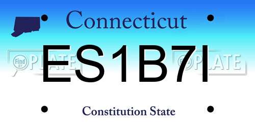 ES1B7I Connecticut License Plate