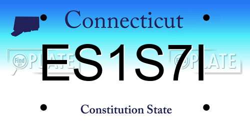 ES1S7I Connecticut License Plate