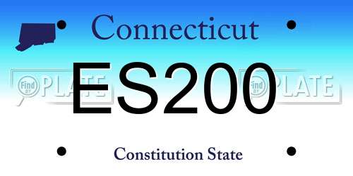 ES200 Connecticut License Plate