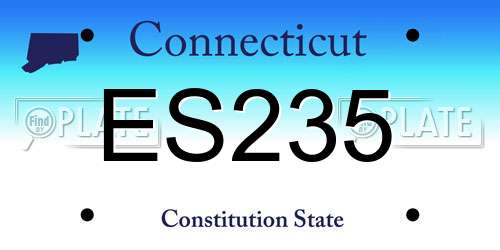 ES235 Connecticut License Plate