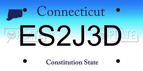 ES2J3D Connecticut License Plate