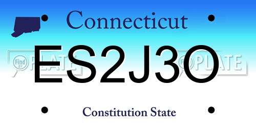 ES2J3O Connecticut License Plate